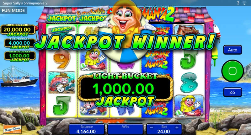 Super Sally's Shrimpmania 2 – aktiverer et kurv-plukkespill med et valg mellom kurver og Free Spins